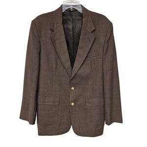 Vtg Hamricks of Gaffney SC Notch Lapel Single Breasted Blazer Mens 42 L Brown
